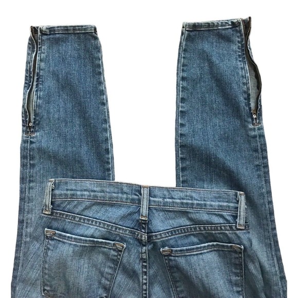 J Brand Bliss Ankle Zip Medium Wash Denim Blue Jeans Skinny Pants Mid Rise Sz 25 - Picture 6 of 9